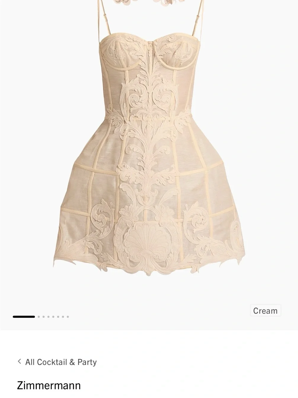 Zimmermann Rebellion Filigree Linen-Silk Corset Mini Dress NWT Cream - Picture 3 of 12